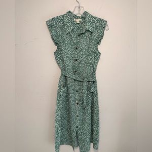 Midi green button down dress size M